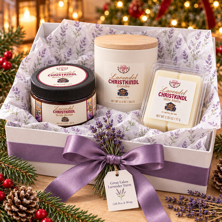 Christkindl Gift Set: Christkindl body butter, candle and wax melts in a gift box