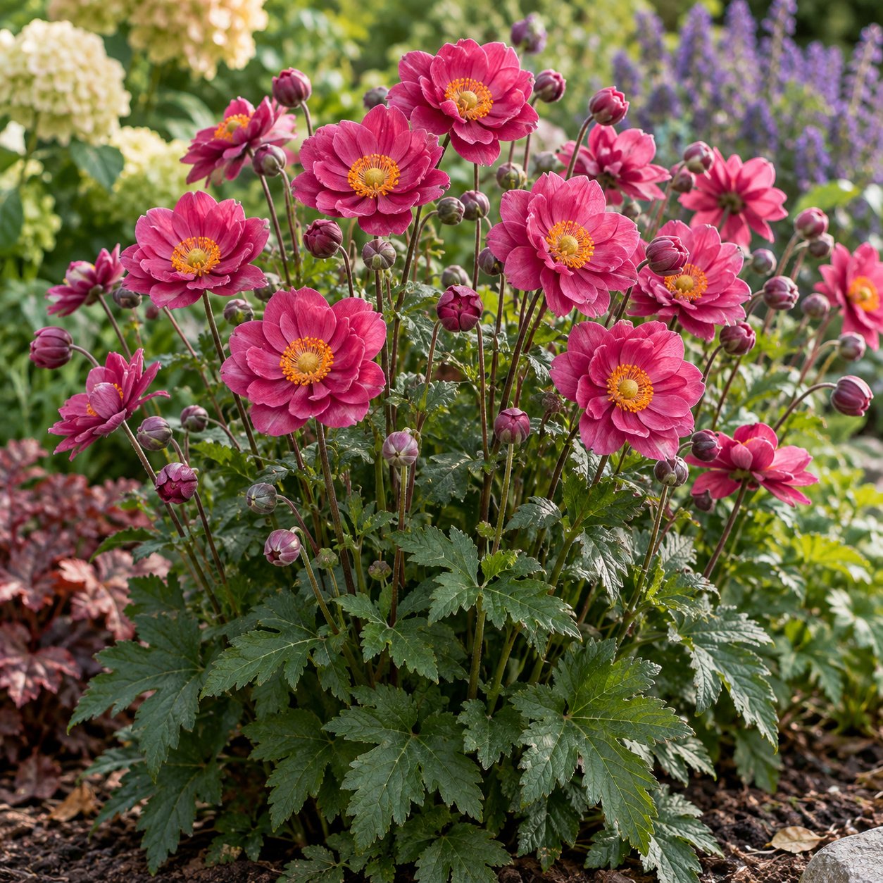 Curtain Call Deep Rose Japanese Anemone