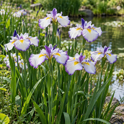 Eye Liner Pseudata Iris growing in a garden