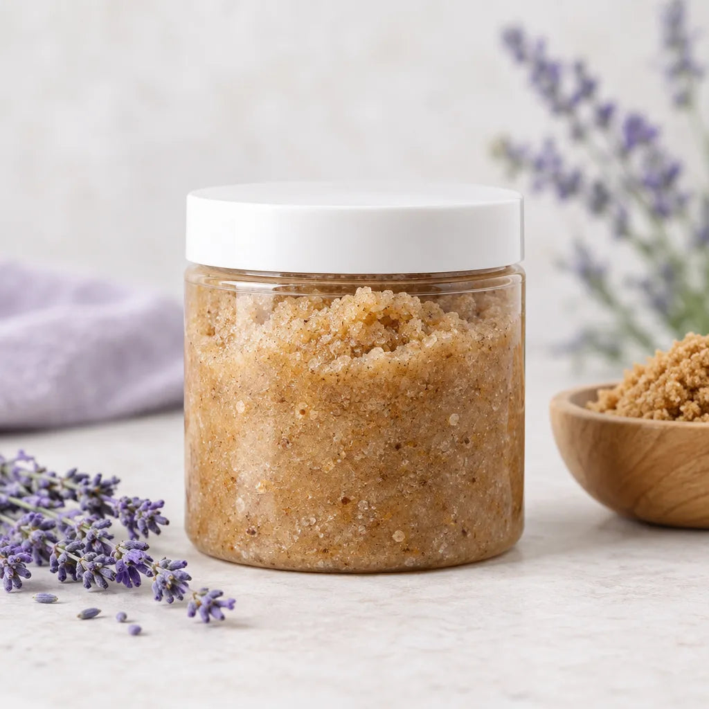 Illustration of Lavender Bliss Brown Sugar Scrub