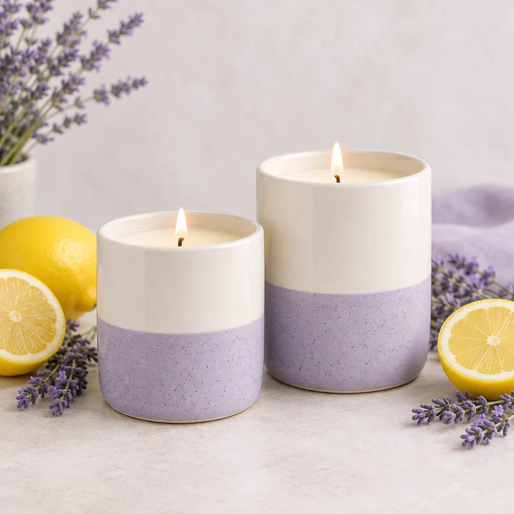 Illustration of Lavender Lemonade Ceramic Candle
