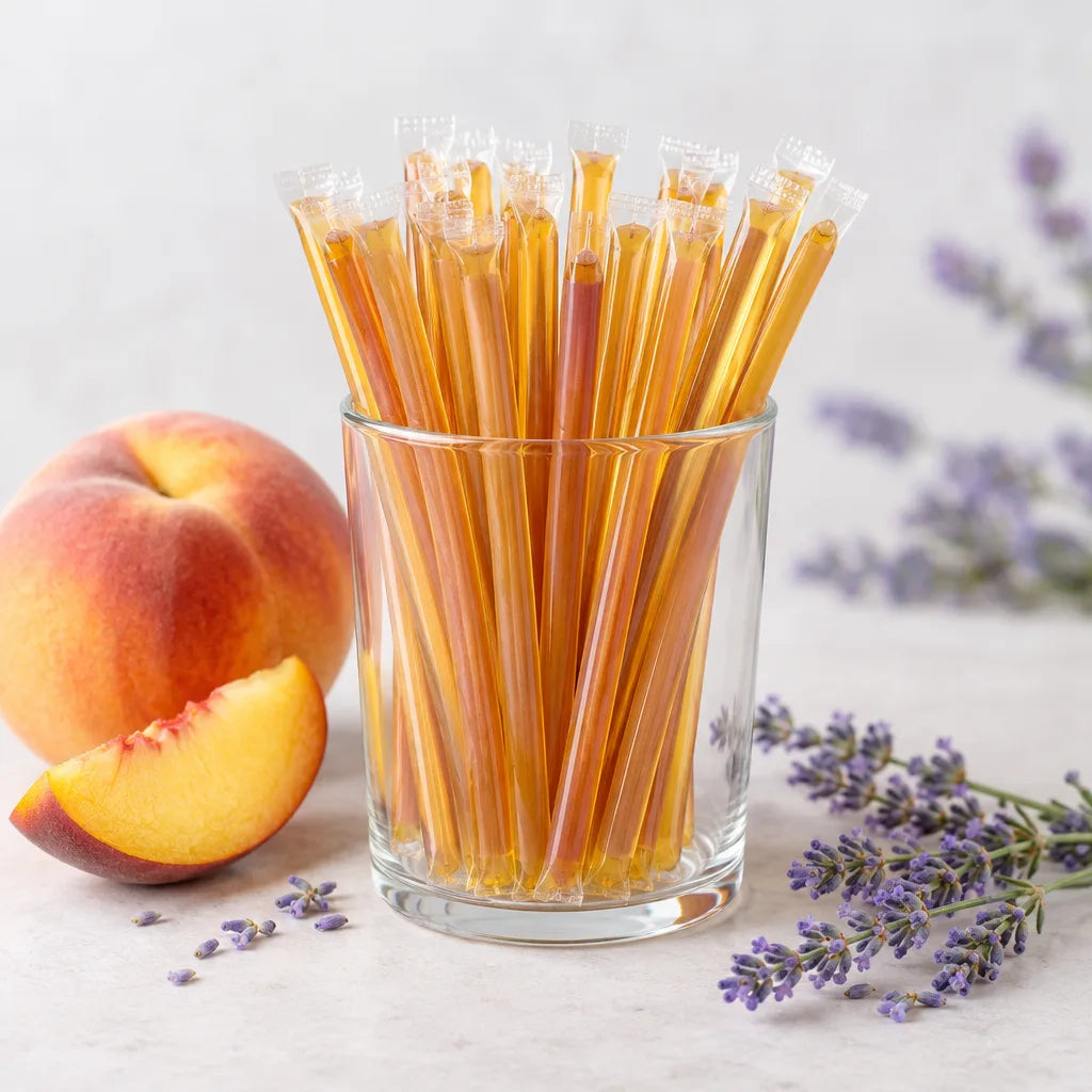 Illustration of Lavender Peach Honey Sticks