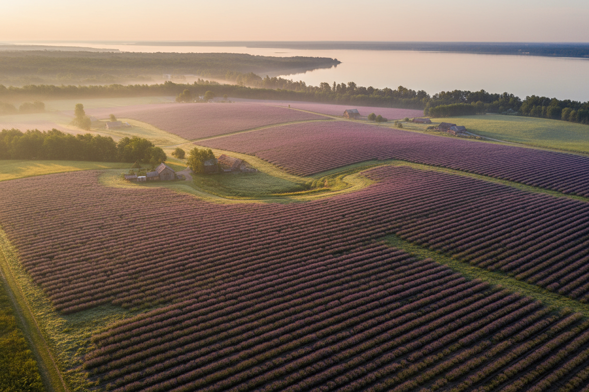 Lavender harvest at Great Lakes Lavender Farm