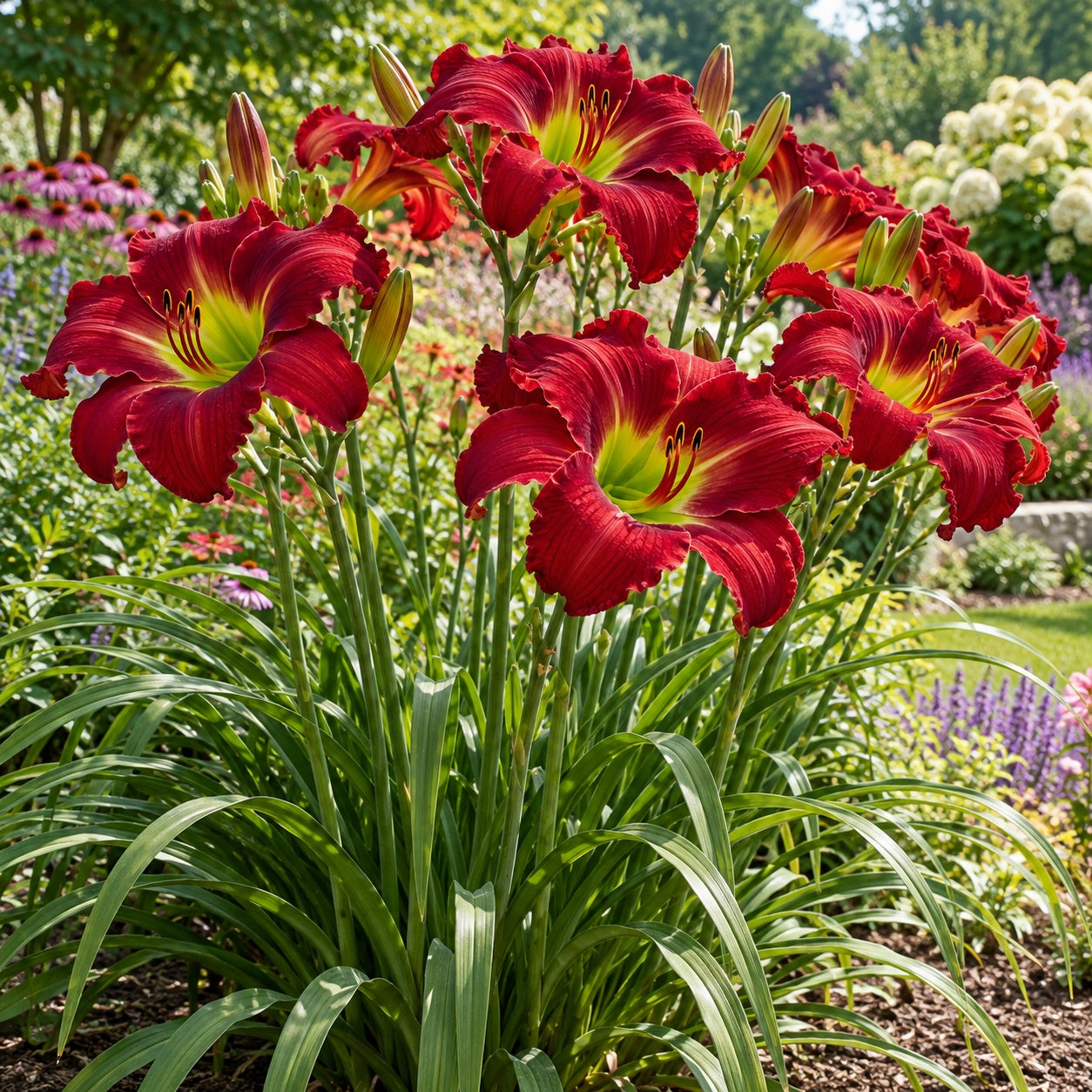 Heavenly United We Stand Daylily growing in a garden