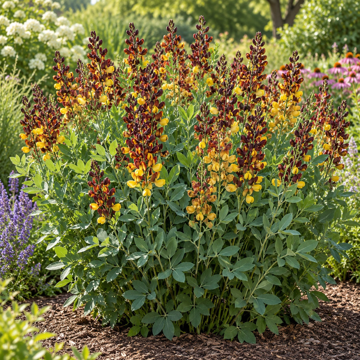 Honey Roasted False Indigo growing in a garden