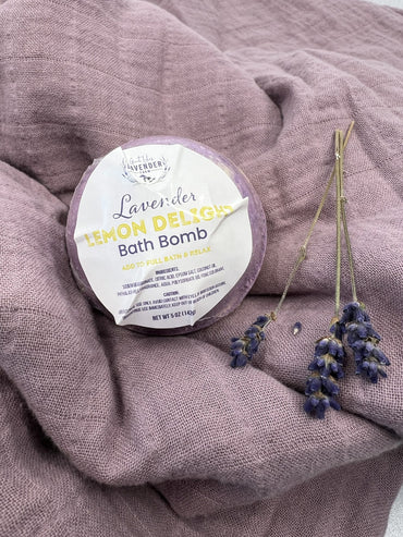 Lavender Lemon Delight Bath Bomb - 5 oz - Great Lakes Lavender Farm