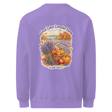 Apples, Pumpkins & Lavender Crewneck Sweatshirt in Violet