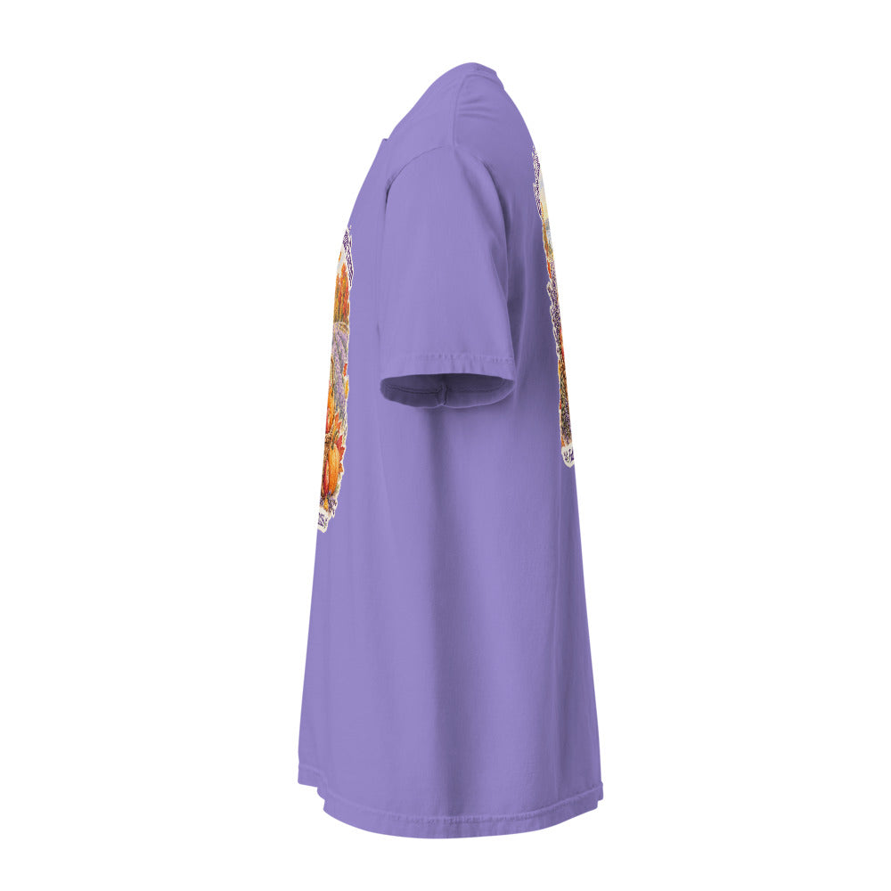 Apples, Pumpkins & Lavender Garment-Dyed T-Shirt in Violet