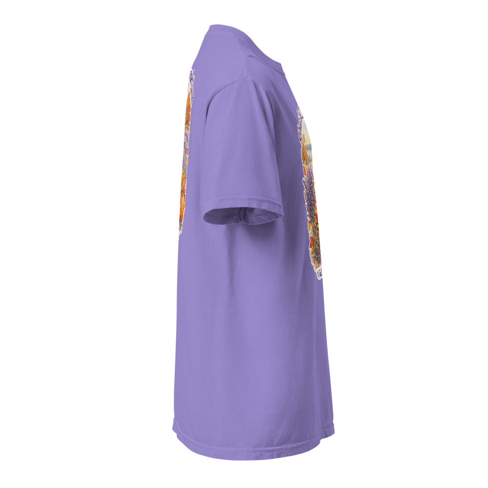 Apples, Pumpkins & Lavender Garment-Dyed T-Shirt in Violet