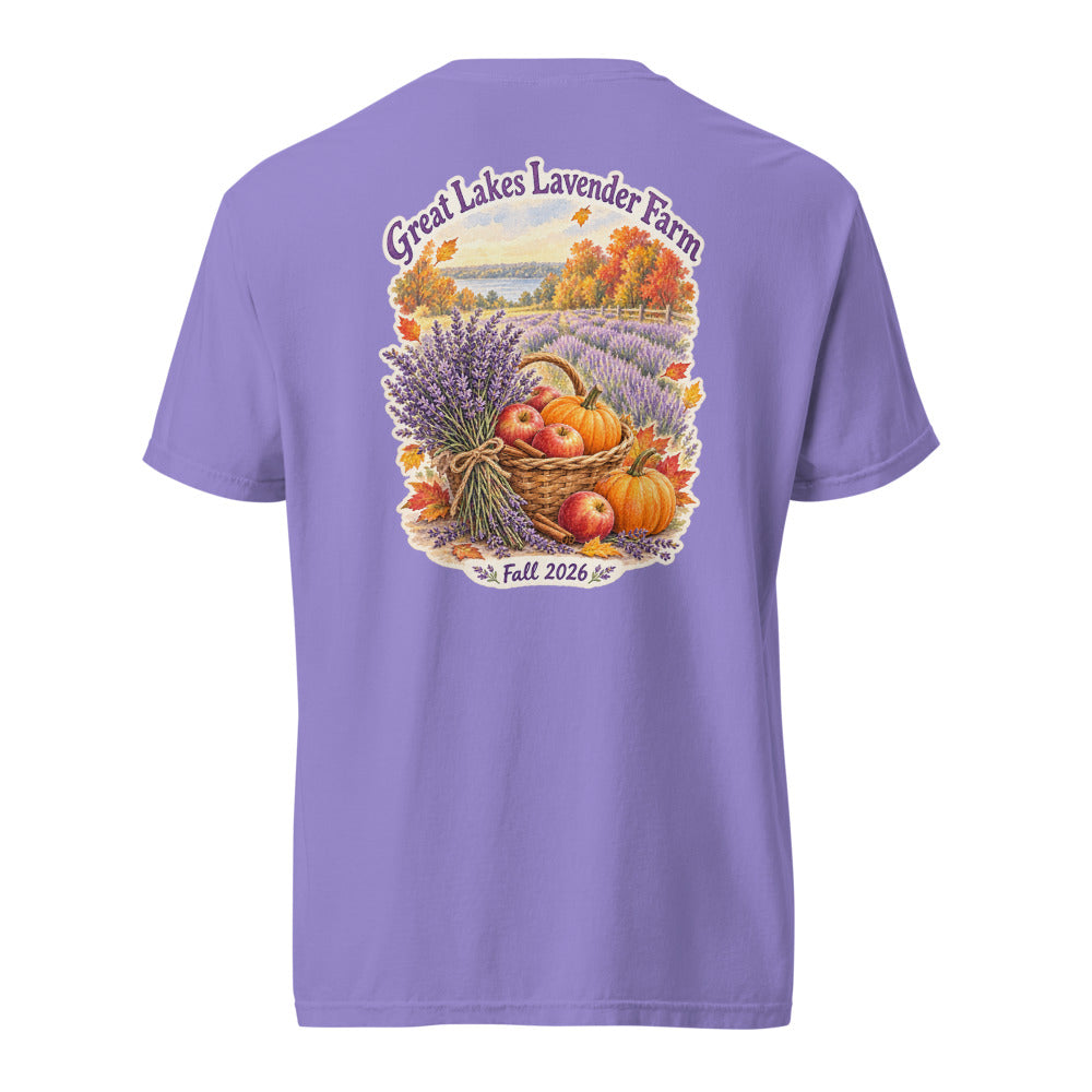 Apples, Pumpkins & Lavender Garment-Dyed T-Shirt in Violet