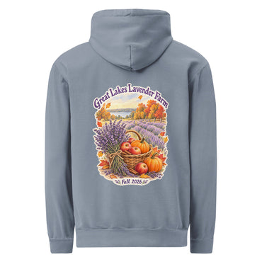 Apples, Pumpkins & Lavender Hoodie in Blue Jean