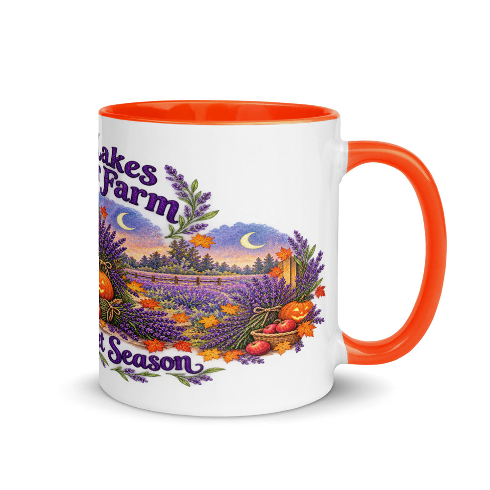 Lantern Porch Lavender Color-Inside Mug in Orange