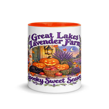 Lantern Porch Lavender Color-Inside Mug in Orange