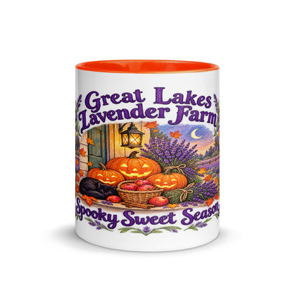Lantern Porch Lavender Color-Inside Mug in Orange