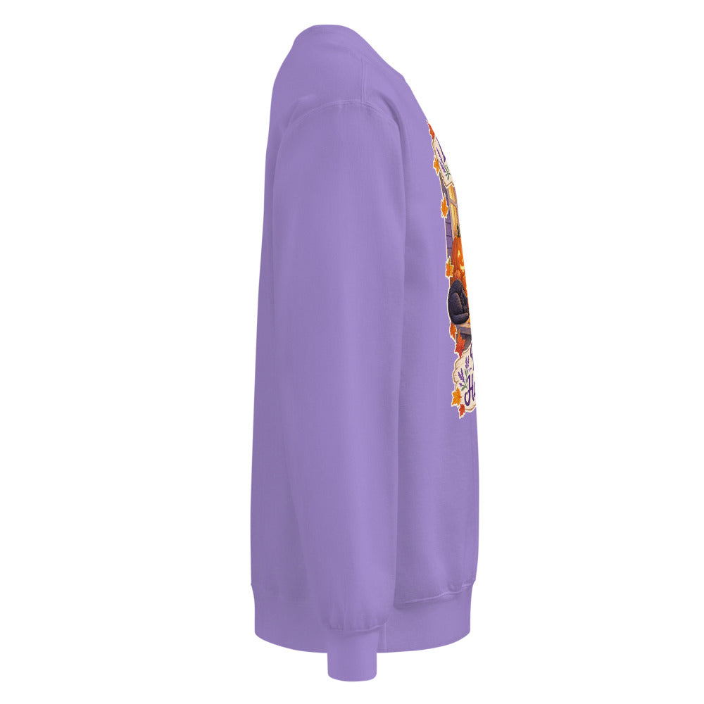 Lavender Farm Simulator Lantern Porch Lavender Crewneck Sweatshirt in Violet
