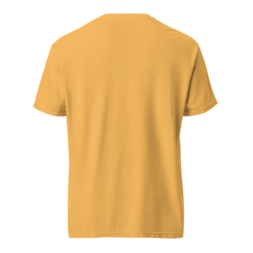 Lavender Farm Simulator Lantern Porch Lavender Garment-Dyed T-Shirt in Mustard