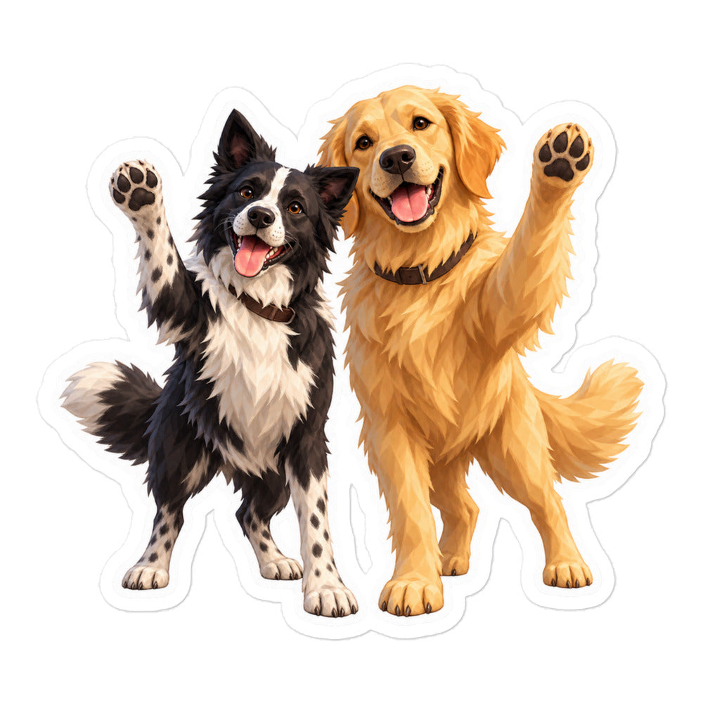 Lavender Farm Simulator Paws Up Sticker in White