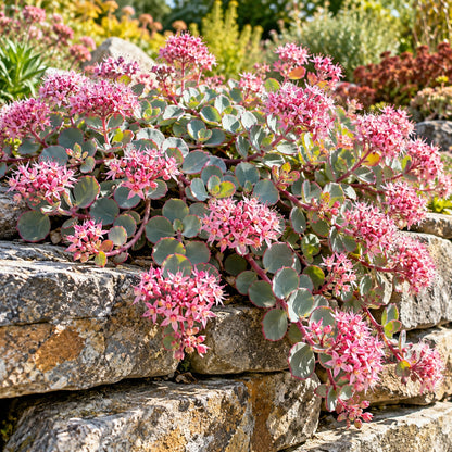 October Daphne Stonecrop growing in a garden