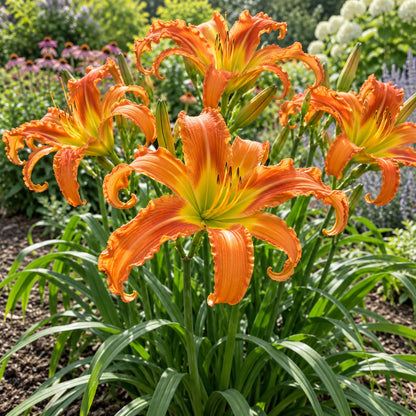 Primal Scream Daylily growing in a garden