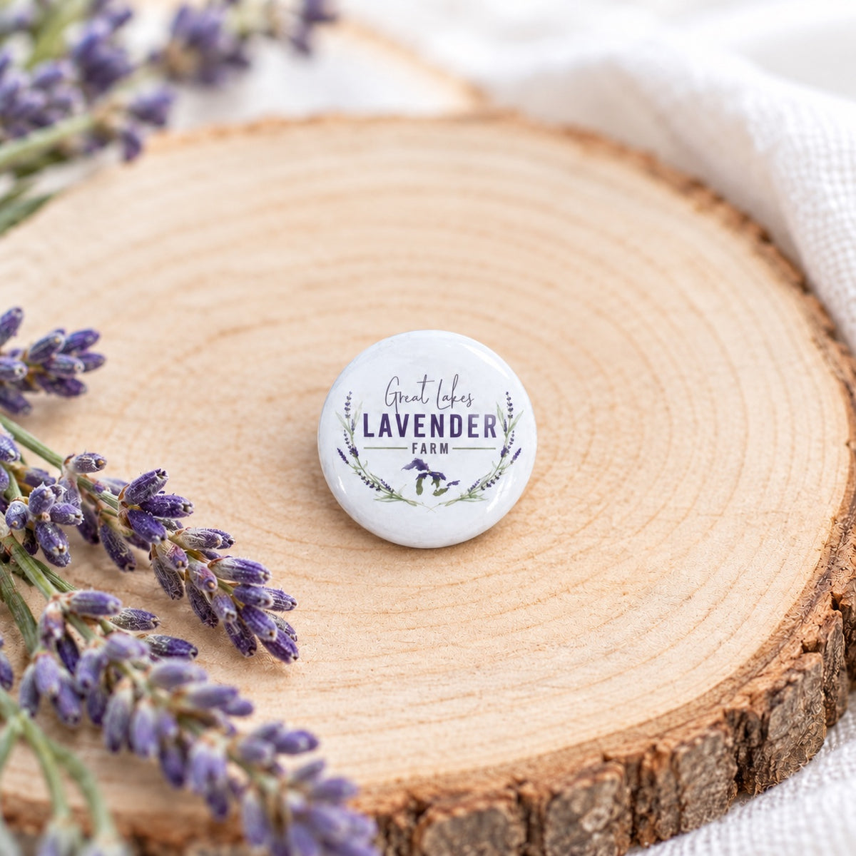 Great Lakes Lavender Farm Logo Pin