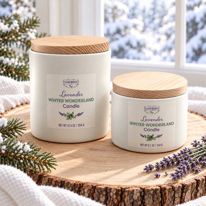 Lavender Winter Wonderland Ceramic Candle