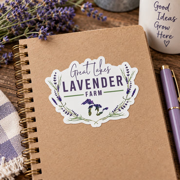 Great Lakes Lavender Farm Logo - Vinyl Waterproof Sticker
