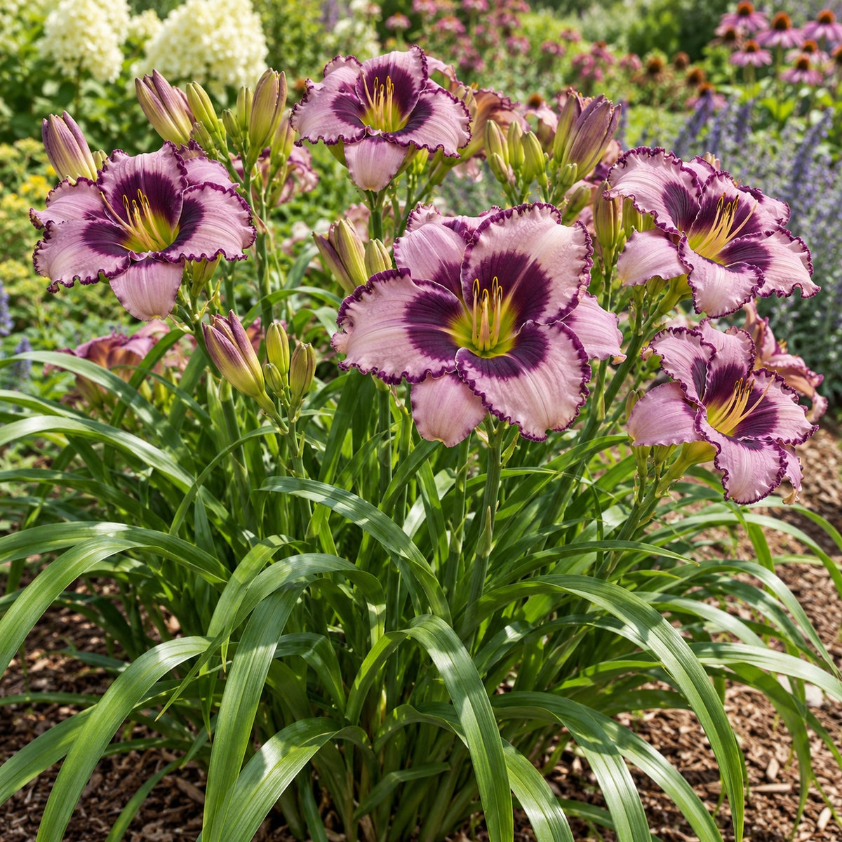 Rock Solid Daylily growing in a garden