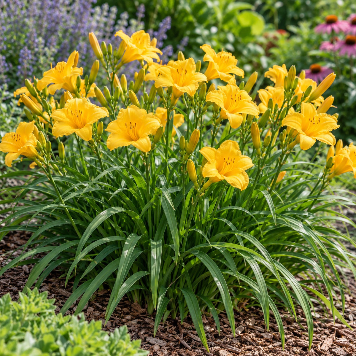 Stella de Oro Daylily growing in a garden