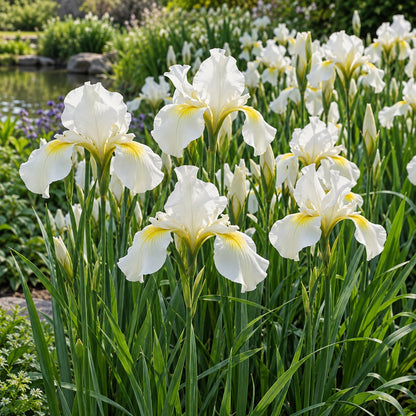 Swans in Flight Siberian Iris growing in a garden