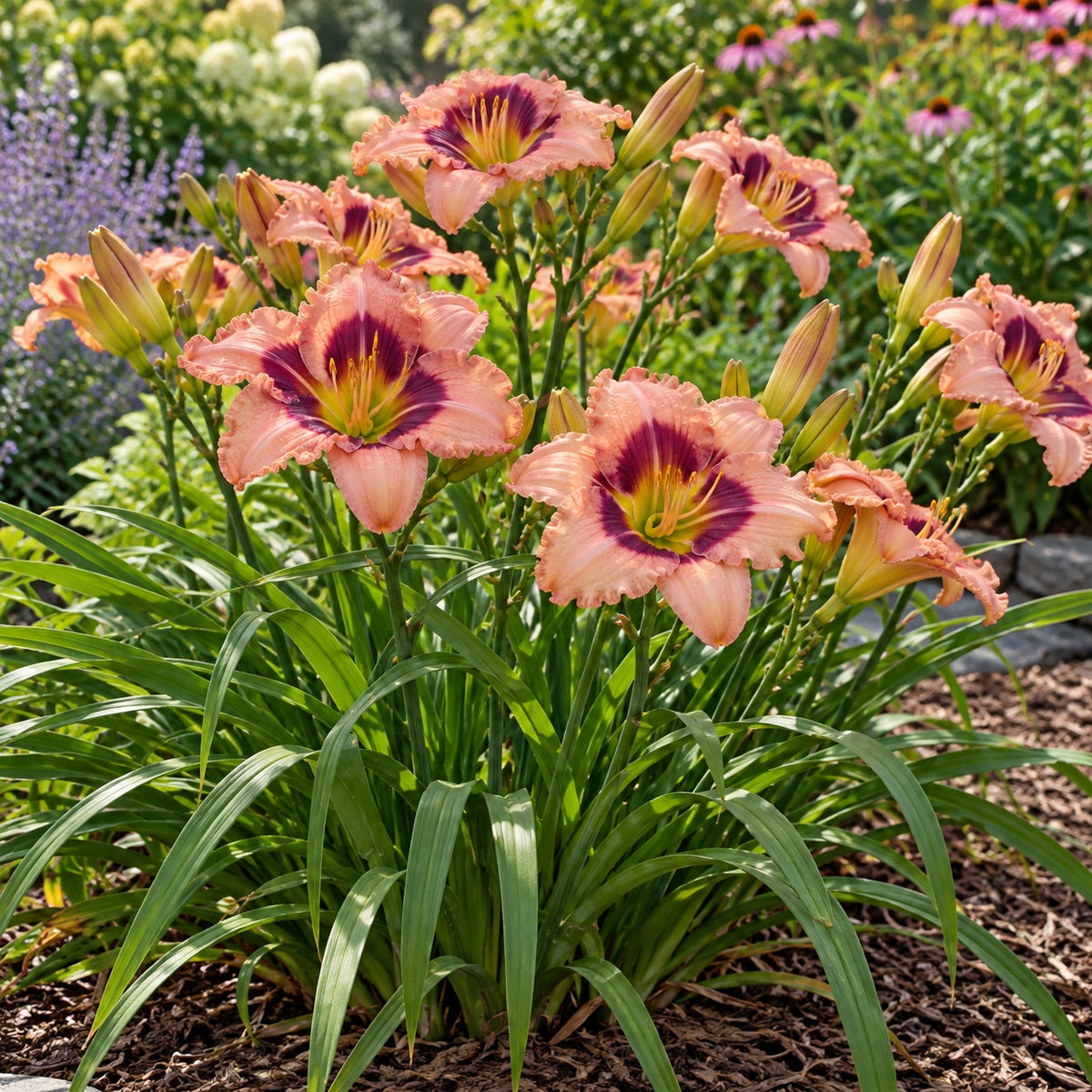Wineberry Candy Daylily growing in a garden