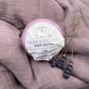 Lavender Relax & Restore Bath Bomb – 5 oz – Great Lakes Lavender Farm